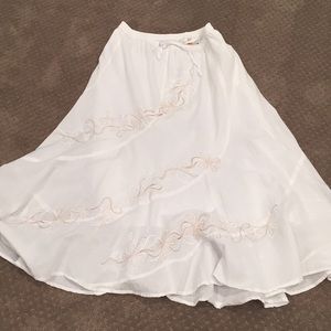 White Embroidered Skirt